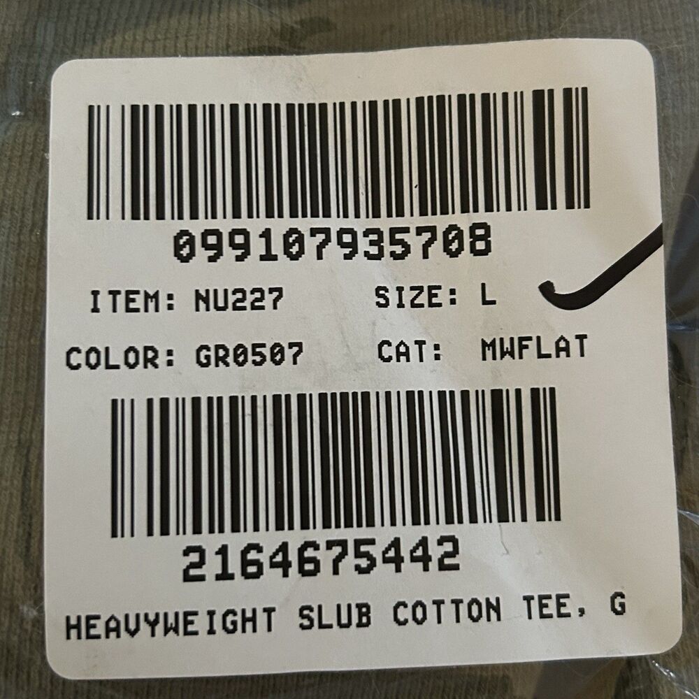 Madewell T-Shirt Mens L Olive Green Heavyweight Slub Knit Tee Cotton Crew NWT - Picture 10 of 12